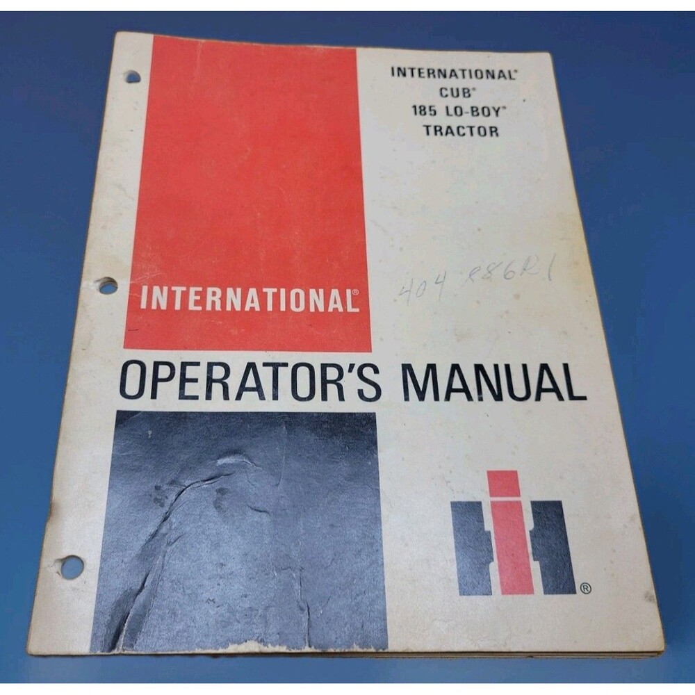 International Cub 185 Lo-Boy Tractor Operators Owners Manual Maintenance 1975